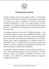 Milei echó a la canciller Mondino y nombró en su lugar a Gerardo Werthein