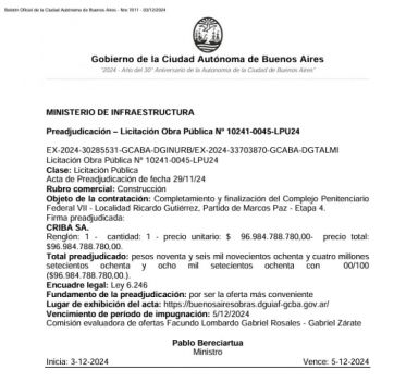 El Gobierno porteño tiene listo un millonario desembolso para terminar la cárcel de Marcos Paz