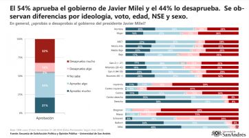 Milei llegó al record en imagen positiva y el peronismo asoma como el principal opositor