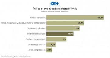 Industria pyme: hubo un crecimiento del 12,2% anual en enero