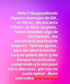 “Me encanta Chiara”: Marianela Mirra eligió a su participante favorita de GH