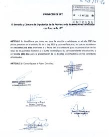 Habemus proyecto: senadores de todos los bloques se acoplan al pedido de la Junta