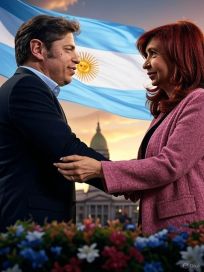 La inteligencia artificial imagina la reconciliación entre Cristina y Kicillof
