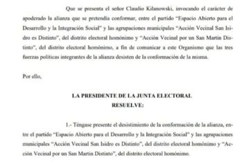 Se bajó una alianza electoral y quedan nueve en competencia