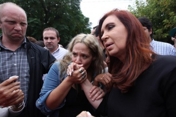 CFK, con Scioli, Bruera y los damnificados