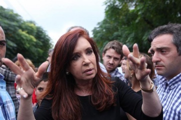 CFK, con Scioli, Bruera y los damnificados