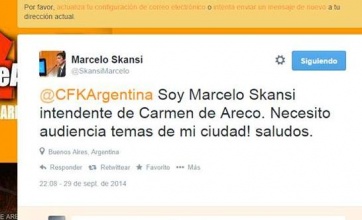 Intendente pide audiencia a CFK por Twitter