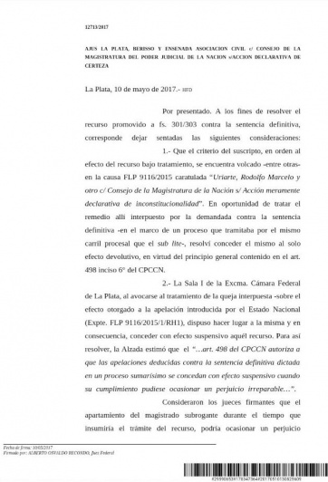 Recondo le otorgó efecto suspensivo a su fallo y Culotta subrogará el juzgado Electoral