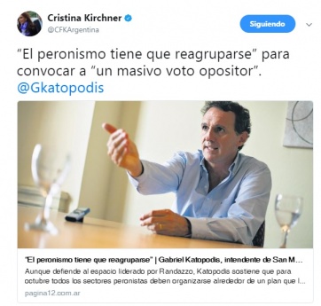 El dominguismo le suelta la mano a Randazzo y Cristina le hace un guiño al peronismo