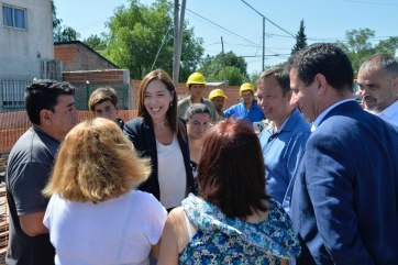 Vidal supervisó obras pluviales en un distrito peronista del Conurbano