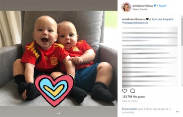 Los mellizos de Enrique Iglesias y Anna Kournikova ¿hinchas de España o Rusia?