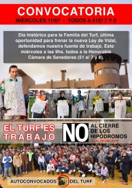 Para frenar la ley que quita subsidios al turf, sus trabajadores se movilizan a la Legislatura