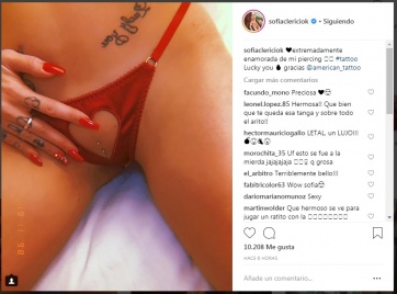 Sofía Clerici estrenó piercing en zona íntima