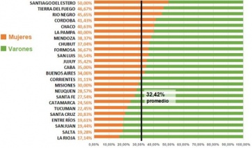 La Provincia, en mitad de tabla sobre participación femenina en cámaras legislativas