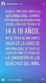 Lilita se sube a la ola de la baja de la edad de imputabilidad y se anota la discusión en sus porotos