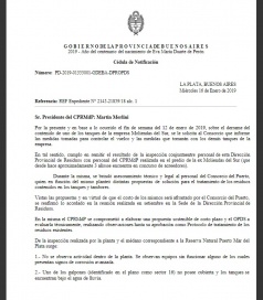 Tras el derrame tóxico, Provincia intimó al presidente del Consorcio Portuario