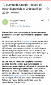 Google+ dejará de funcionar a partir del 2 de abril