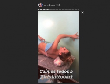 Jimena Barón y su hijo pasaron por un local de tatuajes e inscribieron su cuerpo